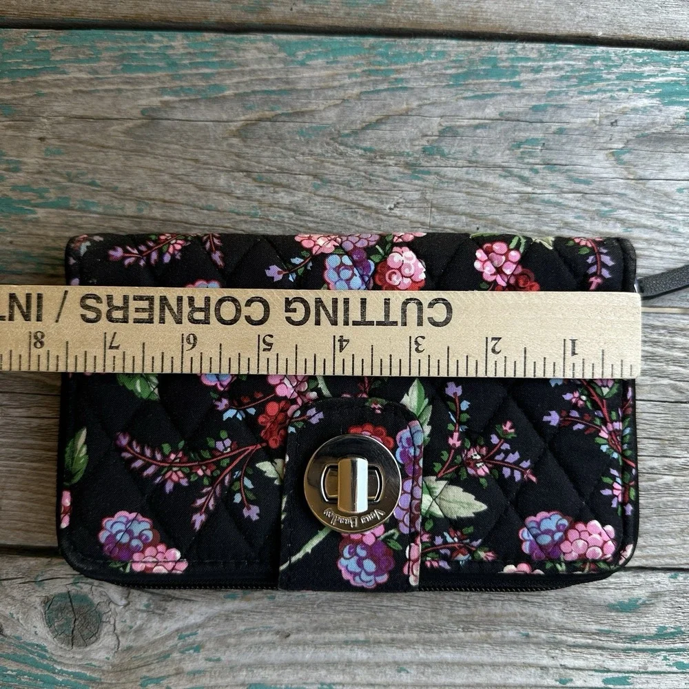 Vera Bradley Turn Lock Wallet 7.5 Inch Winter Berry Multicolor Zip Quilted Boho